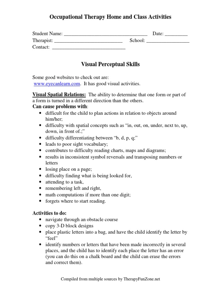 Visual Perceptual Skills PDF
