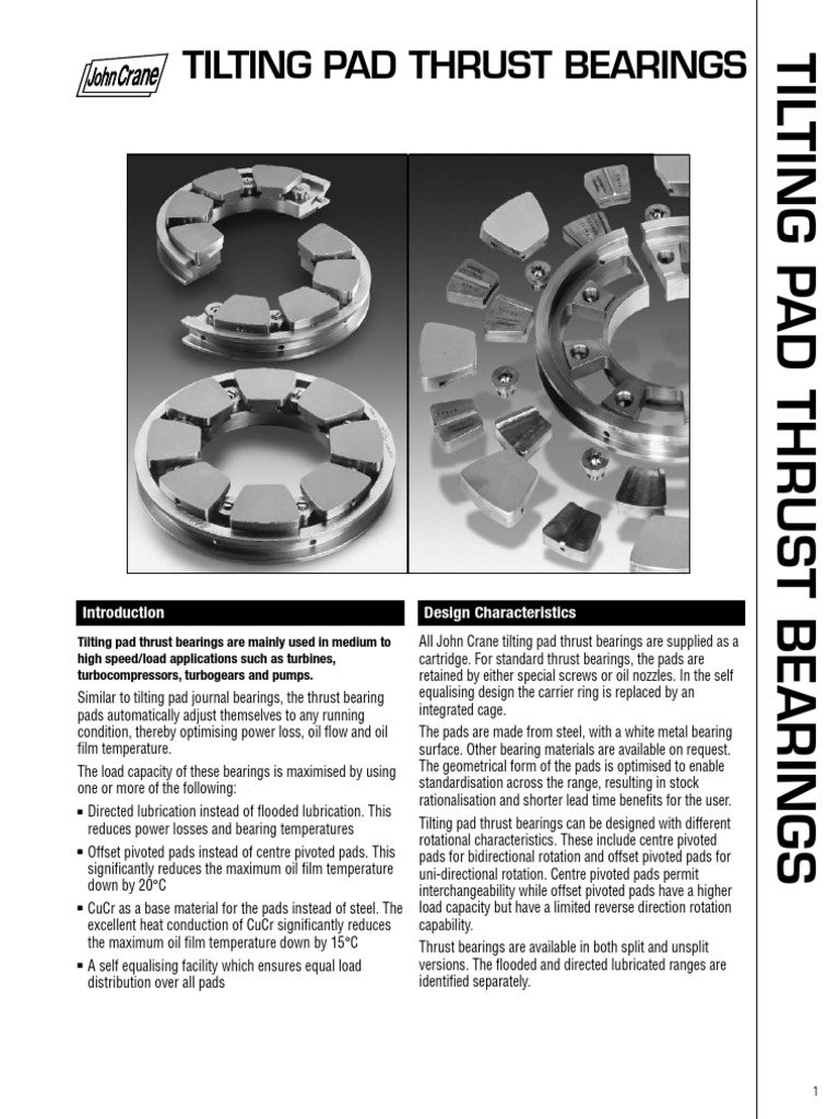 Tilting Pad Thrust Bearings Overview | PDF | Bearing (Mechanical ...