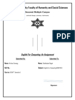 BCA English I Assignment Saraswati Multiple Campus