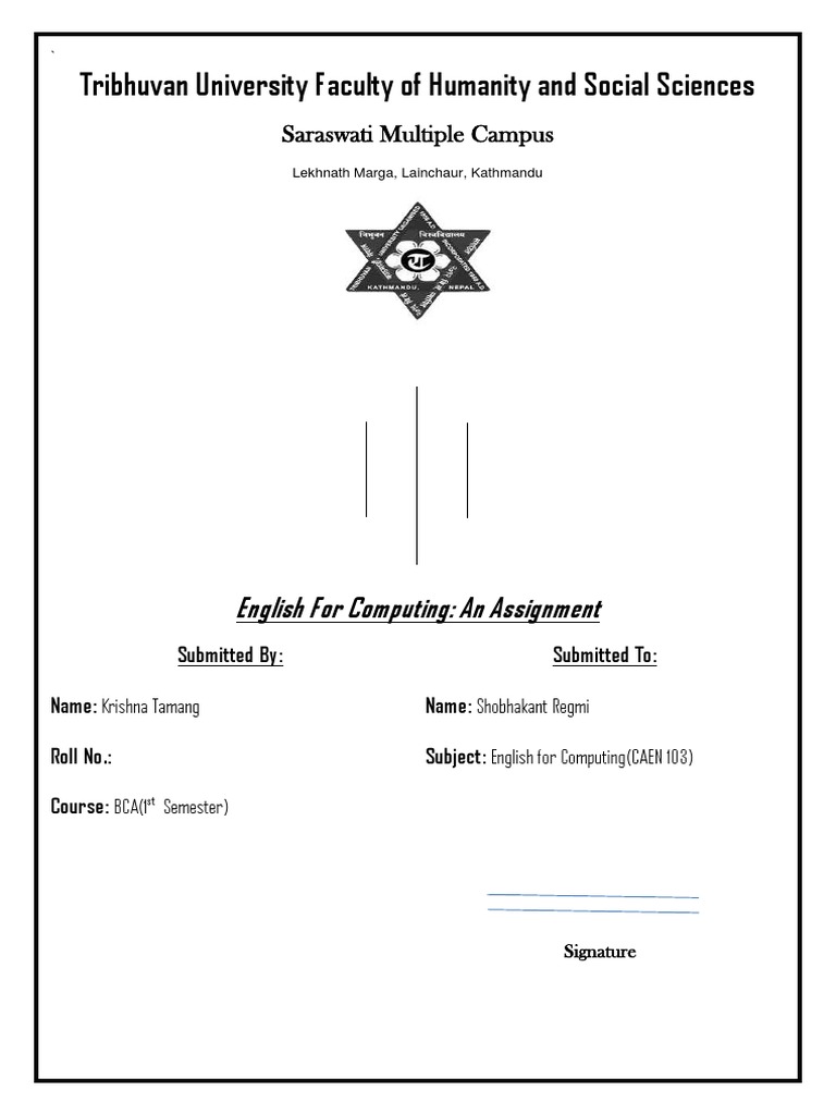 BCA English for Computing Assignment | PDF | Operating System ...
