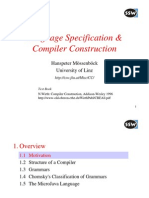 Language Specification & Compiler Construction: Hanspeter Mössenböck University of Linz