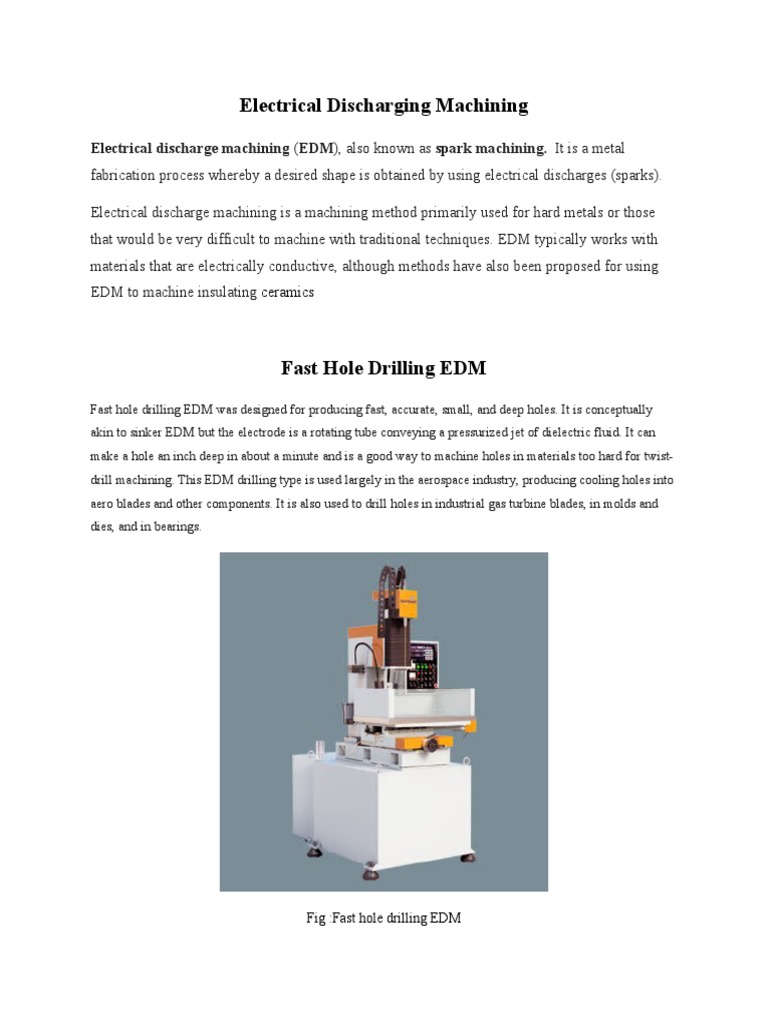 Electrical Discharging Machining Pdf Building Engineering