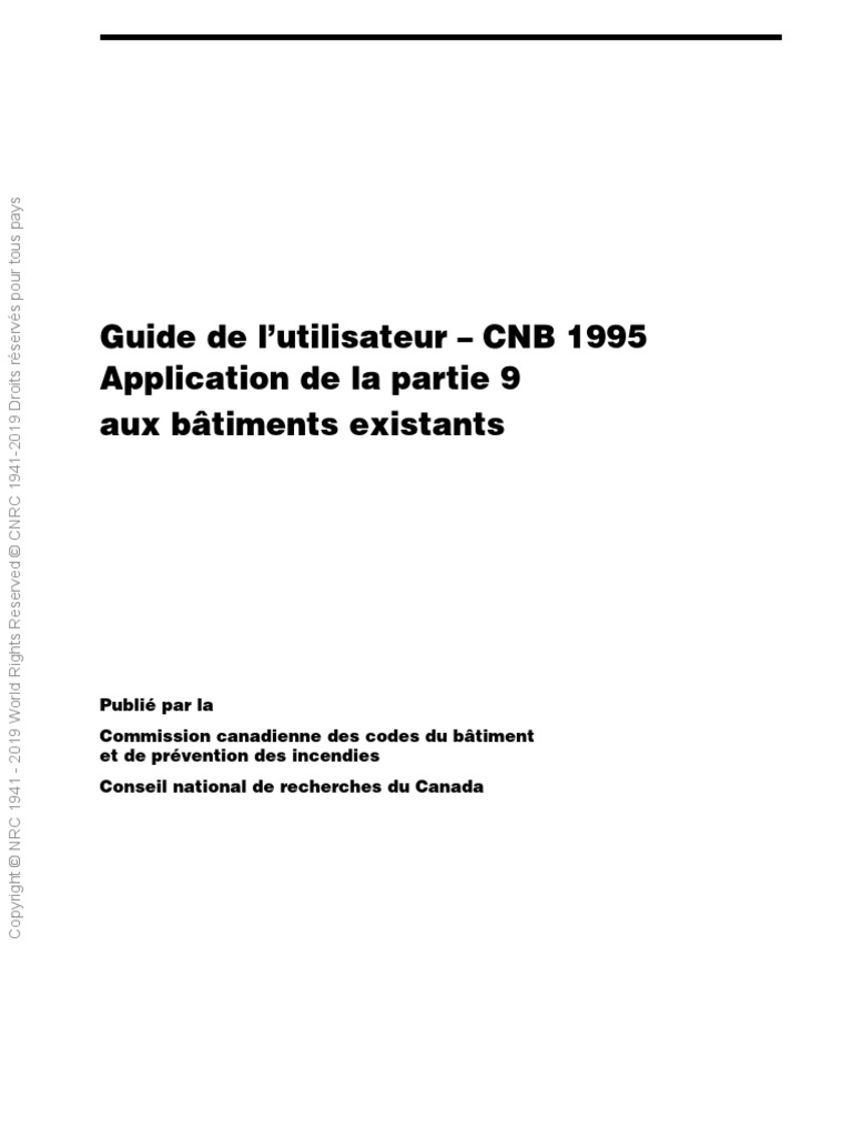Guide de L'utilisateur - CNB 1995 Application de La Partie 9 Aux ...