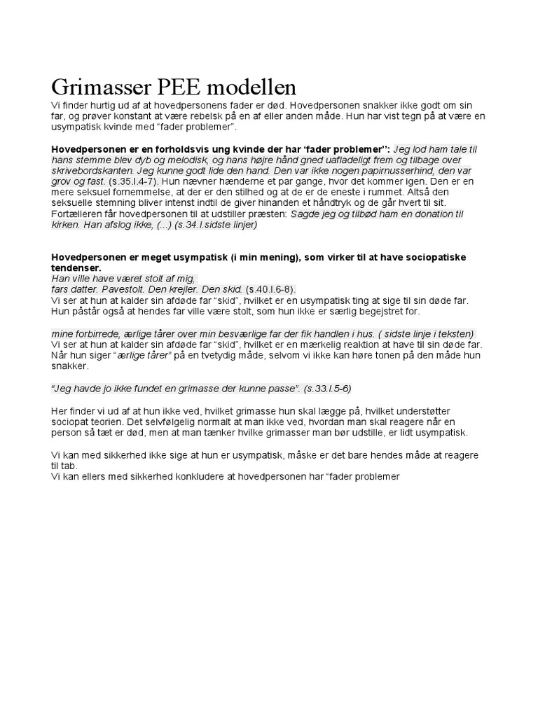 Grimasser PEE Modellen | PDF