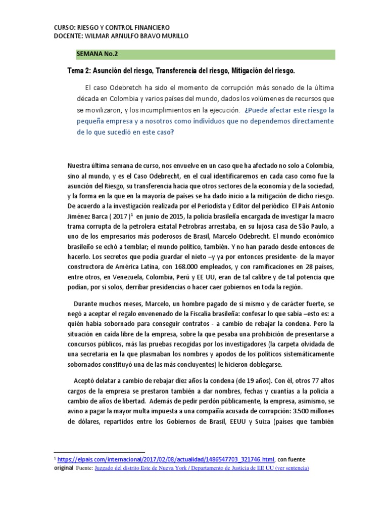 Ejercicio 1 Riesgo Y Control Pdf Brasil Gobierno