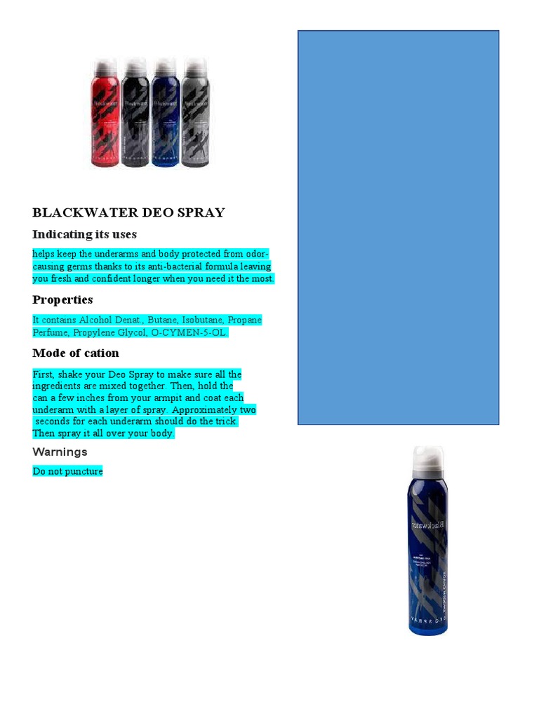 BLACKWATER DEO SPRAY PDF
