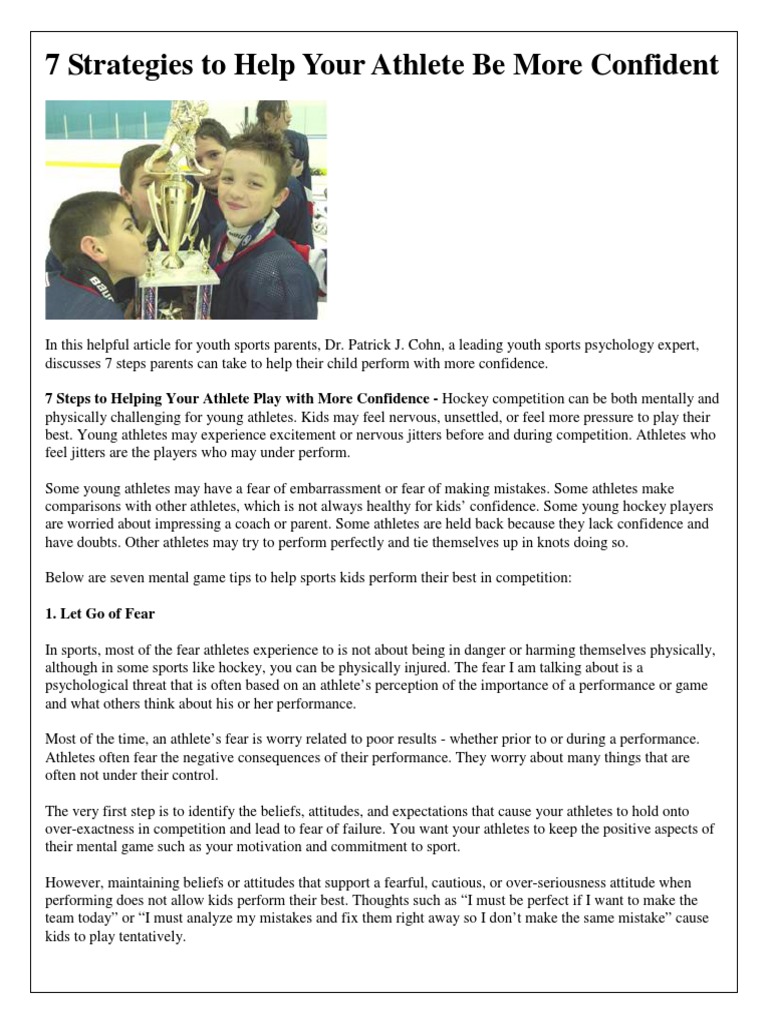 7 Strategies To Help Your Athlete Be More Confident | PDF