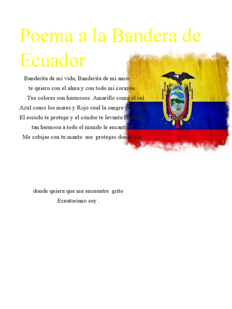 Poema A La Bandera De Ecuador Pdf 