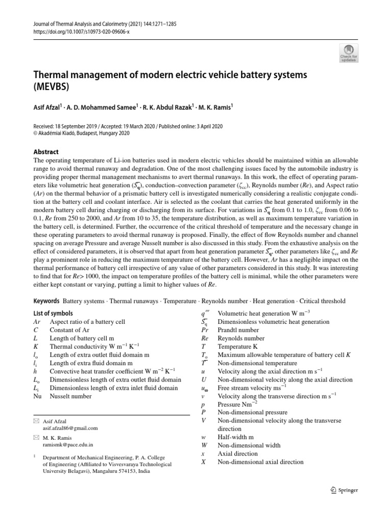 Thermal Management in EV Batteries | PDF | Lithium Ion Battery | Heat