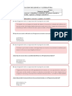 EVALUACION DE LENGUA Y LITERATURA 7mo