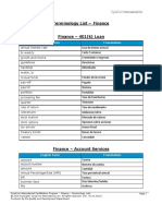 Terminology - Finance