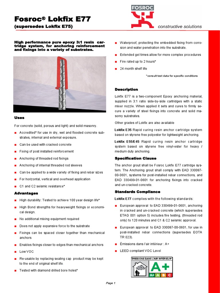 Lokfix E77 TDS | PDF