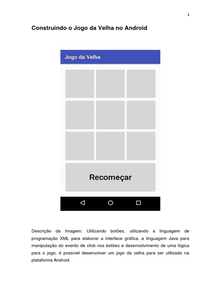 Jogo da Velha em Android com Java | PDF | Aplicativo para celular ...