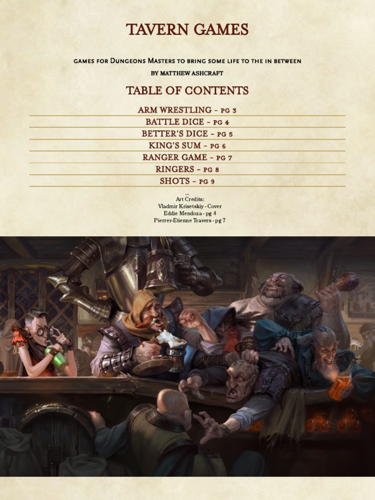 Tavern Games Pdf Gaming