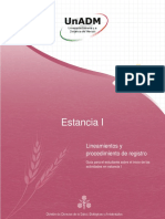 Estancia I: Estancia 1 Lineamientos y Procedimiento de Registro