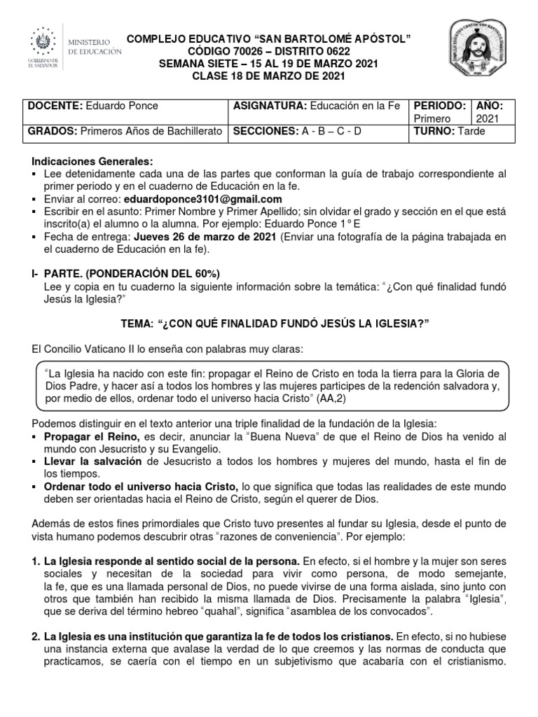 Fundamentos de la Iglesia Cristiana | PDF | Jesús | Iglesia Católica