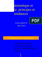 Epistémologie Et Science: Principes Et Tendances: Cours Master S1 2013-2014