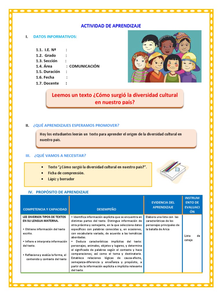 Diversidad Cultural en el Perú | PDF | Perú | Evaluación