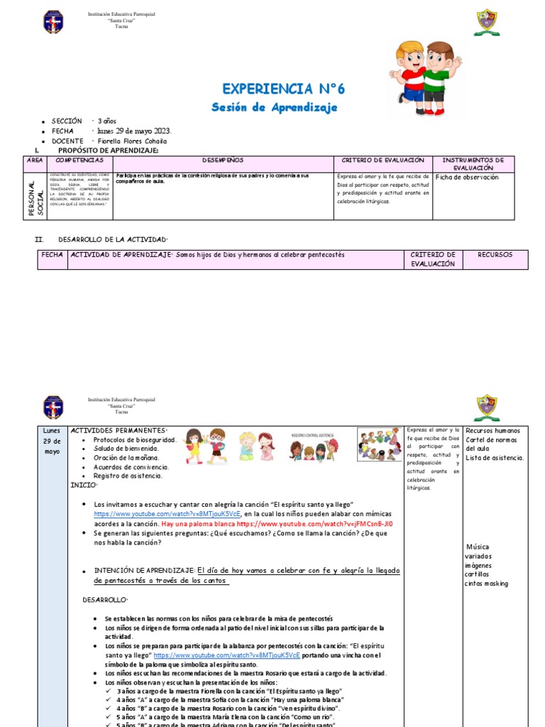 SESIONES DE UNIDAD Mi Familia y Yo Del 29 Al 02 de Junio Del 2023 | PDF ...