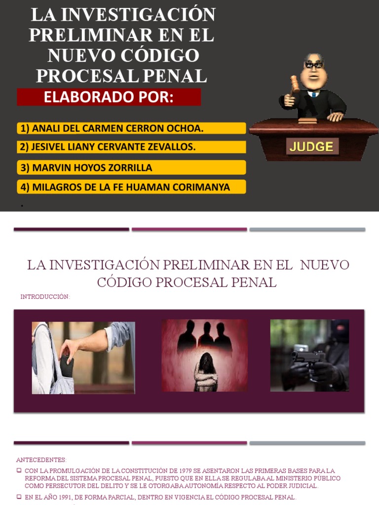 La Investigacion Preliminar en El Nuevo Codigo Procesal Penal | PDF ...