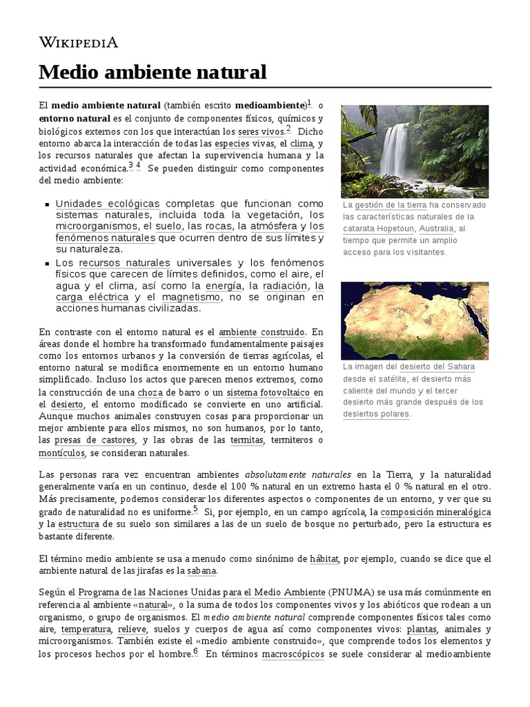 Medio Ambiente Natural | PDF | Entorno natural | Ecosistema
