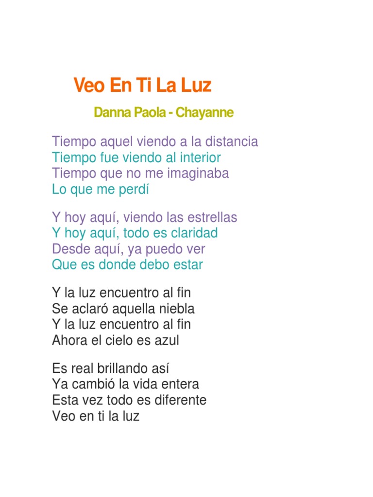 Veo en Ti La Luz | PDF