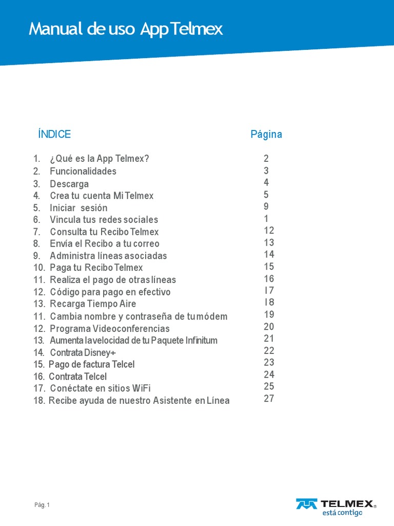 Guía de Uso de la App Telmex | PDF | Aplicación movil | Facebook