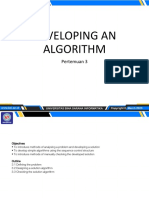 Developing An Algorithm: Pertemuan 3