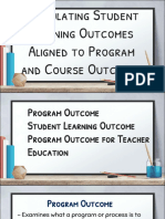 Formulating Student Learning Outcomes Aligned To Program and Course Outcome (Lesson3)