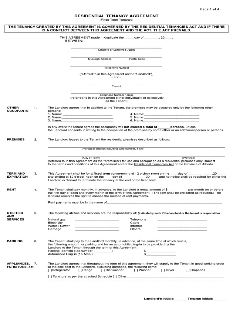 Residential tenancy agreement fixed term pdf leasehold estate