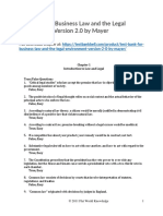 Test Bank For Business Law and The Legal Environment Version 2 0 by Mayer