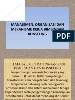 Manajemen, Organisasi Dan Mekanisme Kerja Bimbingan Konseling