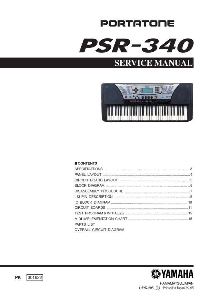 YAMAHA ヤマハ PSR-340 PORTATONE 0708 Yamaha psr-340 | PDF