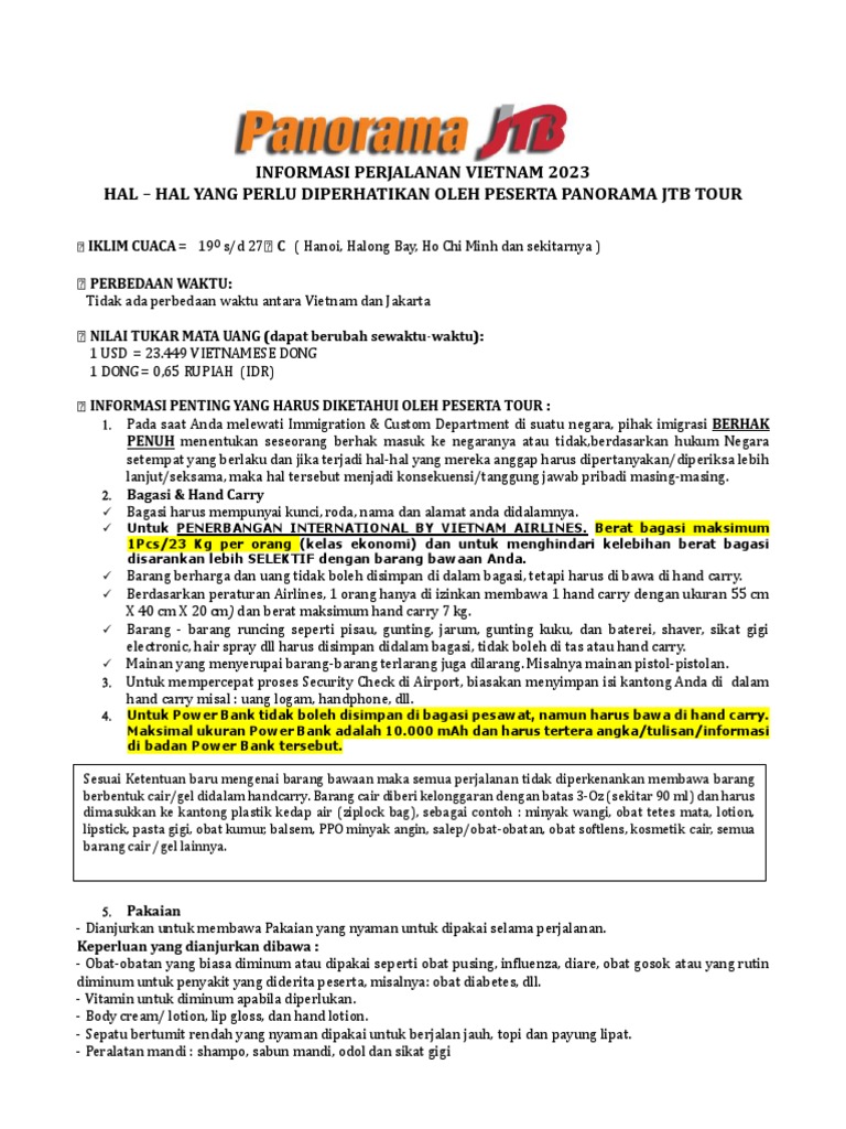 Trip Information Pdf