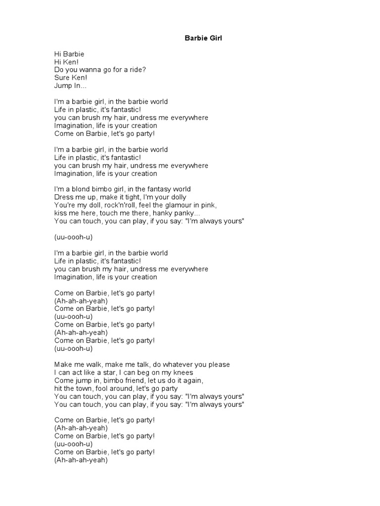 Barbie Girl PDF