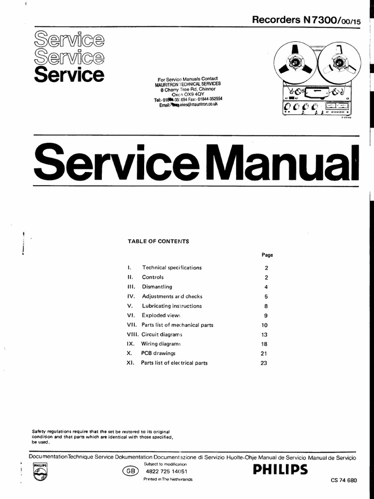 Philips N-7300 Service Manual 2 | PDF