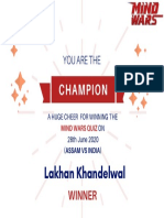 28th June - Winner - Lakhan Khandelwal