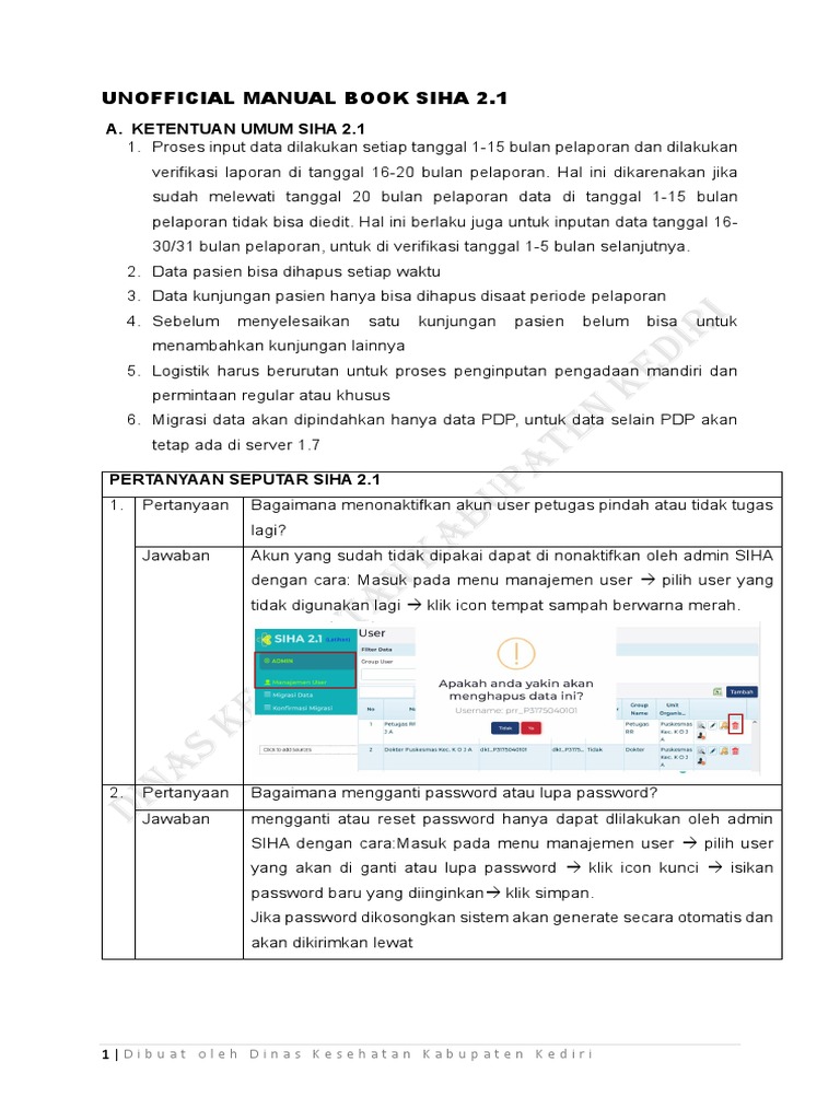 Unofficial manual book siha 2 pdf