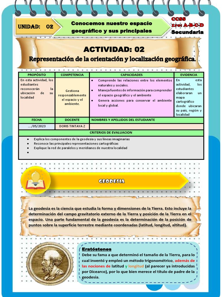 D... Ficha de Actividad CCSS 1°-Semana 2 | PDF | Ecuador | Mapa