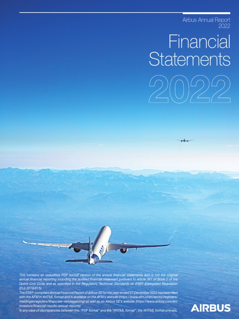 Airbus Financial Statements FY 2022 PDF Equity (Finance)
