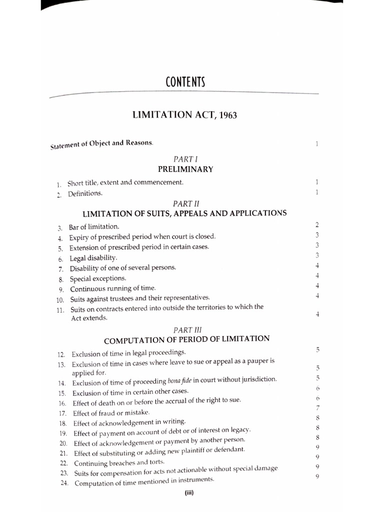 Limitation Act, 1963 Overview | PDF
