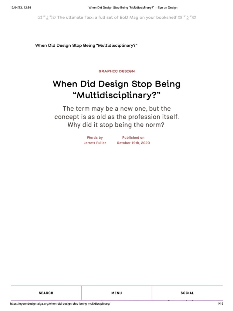 On Multidisciplinary Designers | PDF