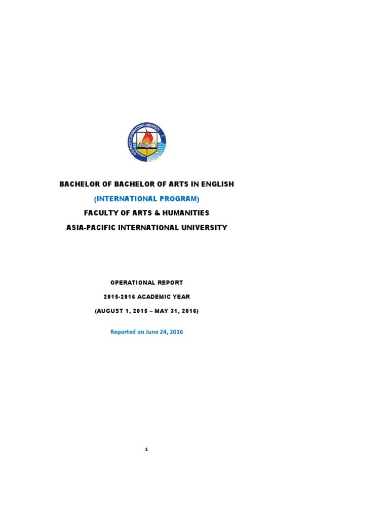 Eip Self Assessment Report 2015 2016 Submitted For Assessment Pdf