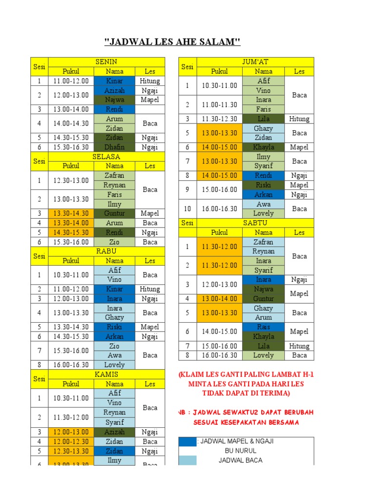 New Schedule 2023 Pdf
