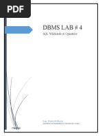 DBMS Lab # 6 WildCards