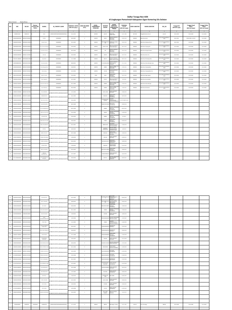 Update data non asn dan eks thk ii pkm pulau beringin baru pdf