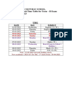 Time Table For Term - II Exam March - 2023: St. Xaviers Cmi Public School, Bhavnagar