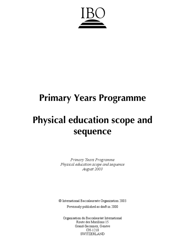 PYP PE Scope and Sequence PDF
