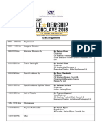Programme Leadership Conclave 2018 As On Date