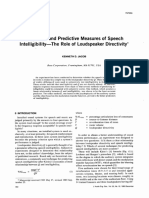 Subjective and Predictive Measures of Speech Intelligibility